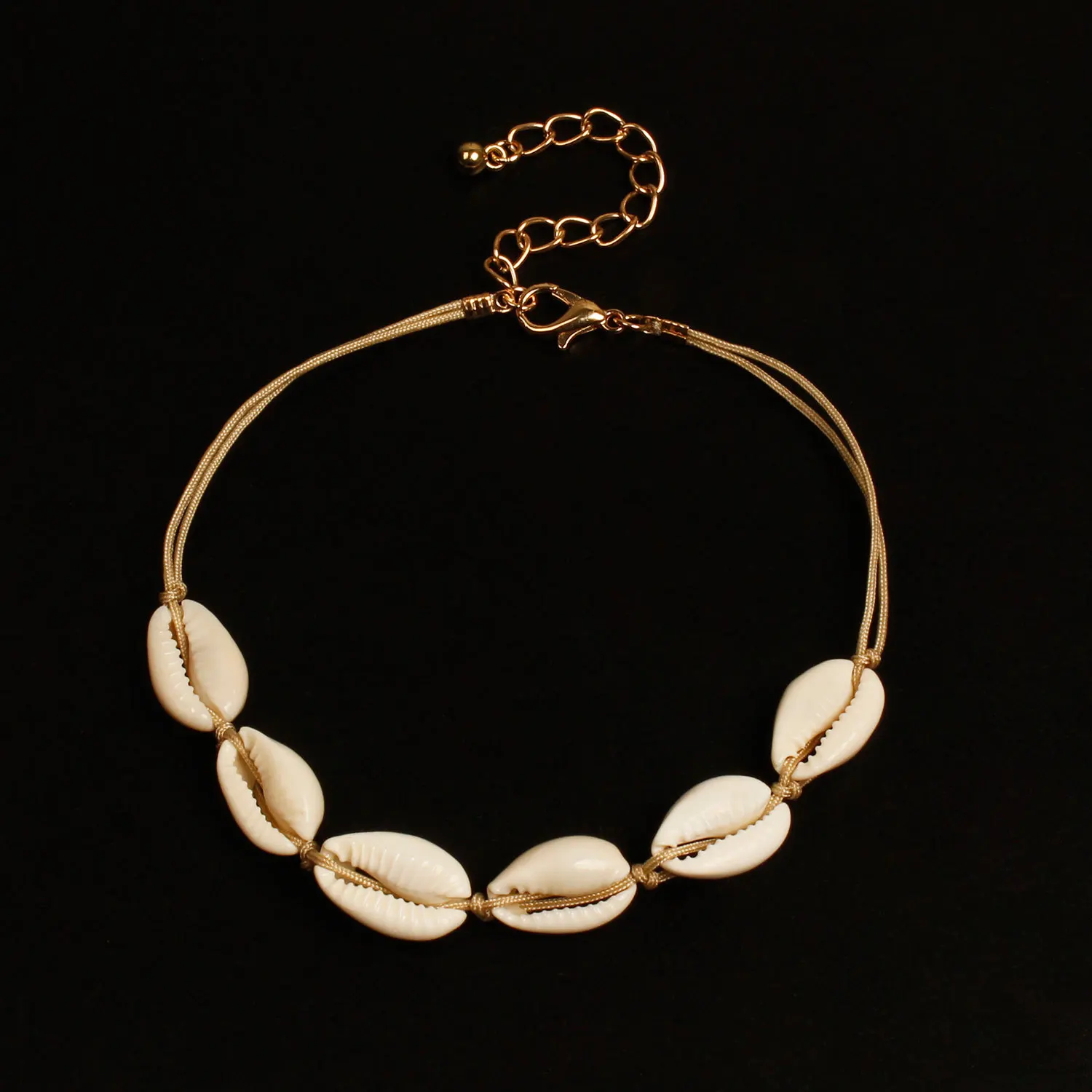 

Europe And America Accessories Summer Fashion Natural Shell Beach Anklet Women's Hand-woven Cord Simple Foot Ornaments