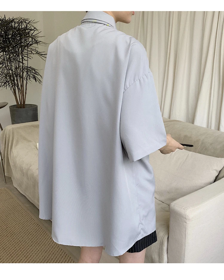 5XL! SHENGYUJIN ретро шик Длинные свободные штаны в красную сетку из шифона с короткими футболки с рукавами мужской ins summer с печатным галстуком