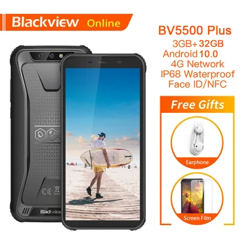 

Blackview BV5500 Plus 3GB+32GB Android 10.0 IP68 Waterproof Rugged Smartphone 5.5" 4400mAh Outdoor Mobile Phone 4G Cell Phone