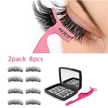 2 пары 3D накладные ресницы на магнитах Многоразовые Накладные ресницы Очаровательные ультра тонкие натуральные ресницы без клея Магнитный ненастоящий ресницы