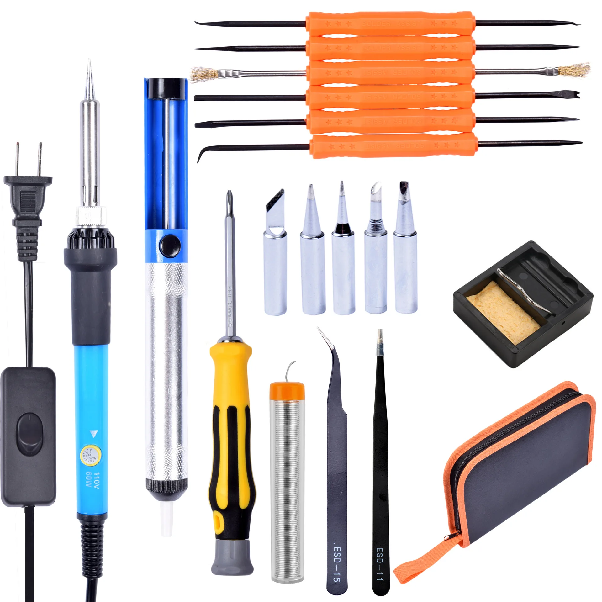 

Foreign Trade with Switch Adjustable Constant Temperature Soldering Iron Kit Combination Kit 110V 60W Set Electric Soldering Iro