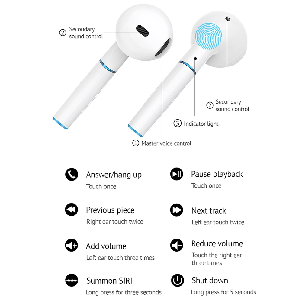 TWS Wireless Earphones P20 Stereo Earbuds Earphone Bluetooth 5 0 Headphones wrieless charging for iphone huawei