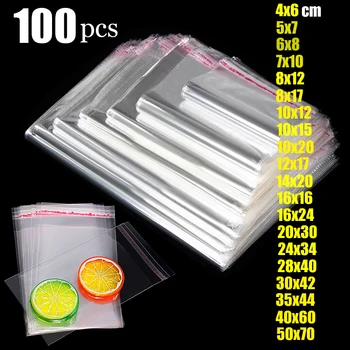 

OPP Cookie Package Bag Clear Self adhesive bag Plastic Cello Cellophane Self Sealing Small Bag For Gift Candy Packing Resealable