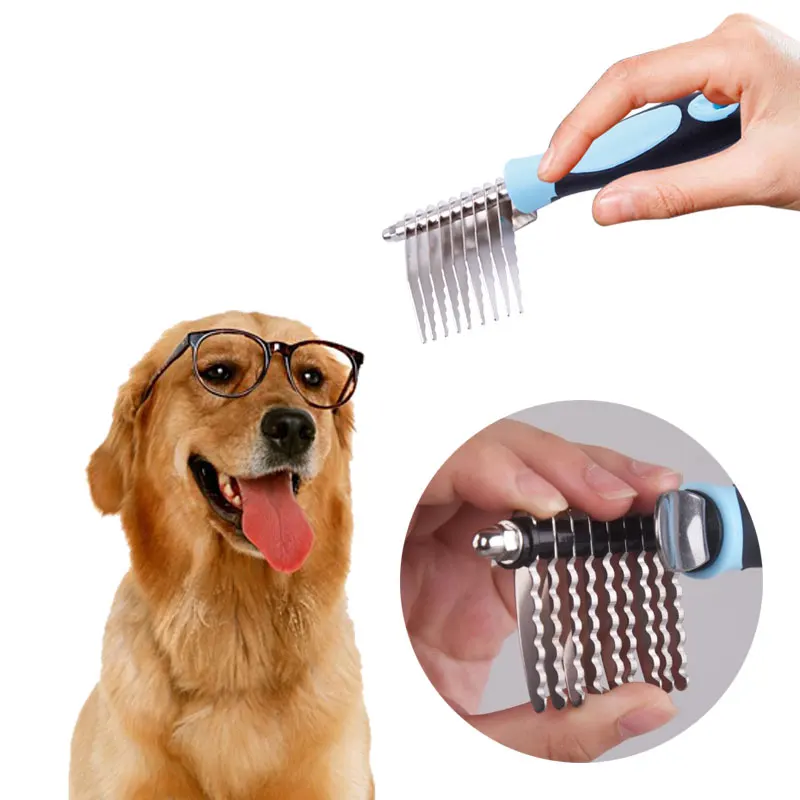 

Pet Dog Groomer Brush Fur Knot Cutter Hair Remover Rake Comb Tool Cleaning Knot Dog and Cat Cleaning Supplies Droship
