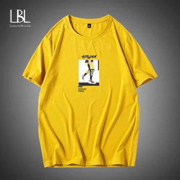 

LBL Men Tshirt Spandex Fitness Gym Clothing Man Tops Tees T Shirt For Male Solid Tshirts multi Colors Harajuku Casual streetwear
