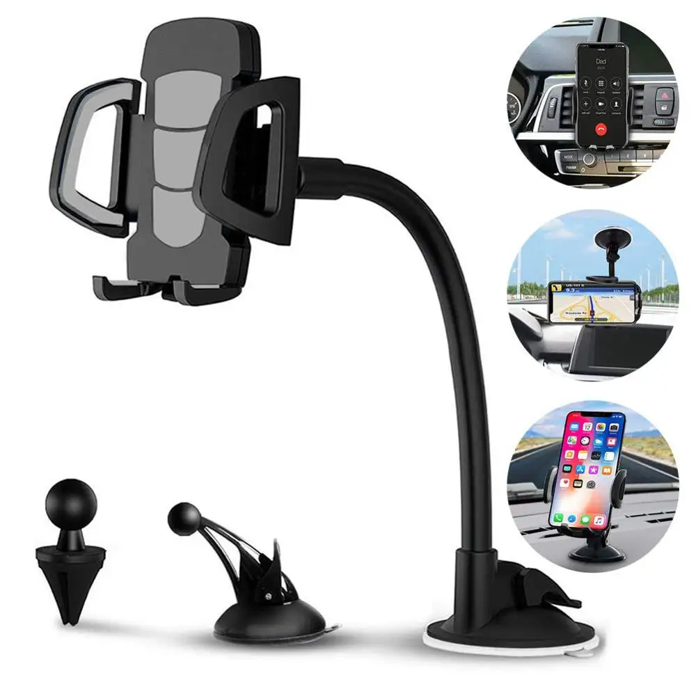 

Car Phone Mount, 3-in-1 Universal Cell Phone Holder Car Air Vent Holder Dashboard Mount Windshield Mount for iPhone Xs Max R X 8