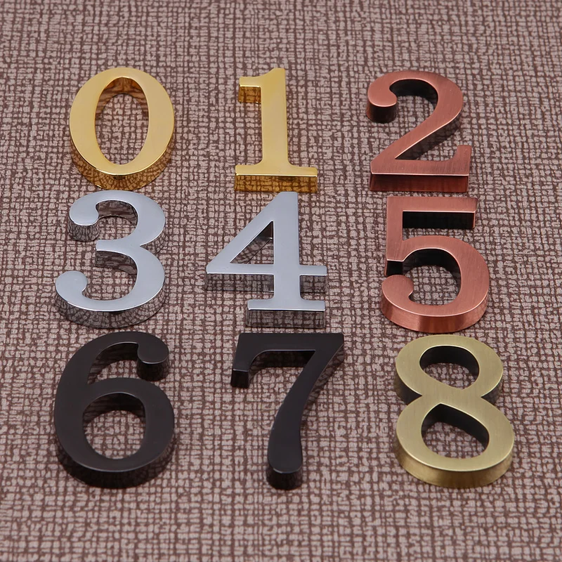 DIY 3D цифры металлический номер стикер дома цифры и буквы знаки дверная пластина Подгонянная 0-9 для квартиры вилла отель