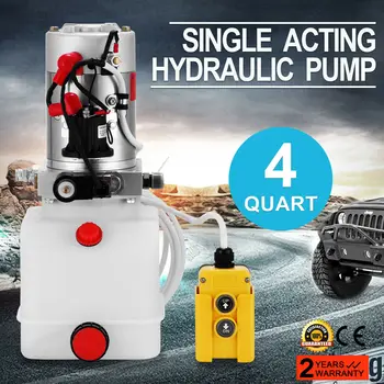 

4 Quart Single Acting Hydraulic Pump Dump Trailer 12 Volt Crane Unloading Great