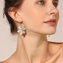 Чистая красная Подвеска новые серьги корейская мода темперамент супер фея Свежий Дикий Кристалл 6 лепестков цветок серьги Женская одежда