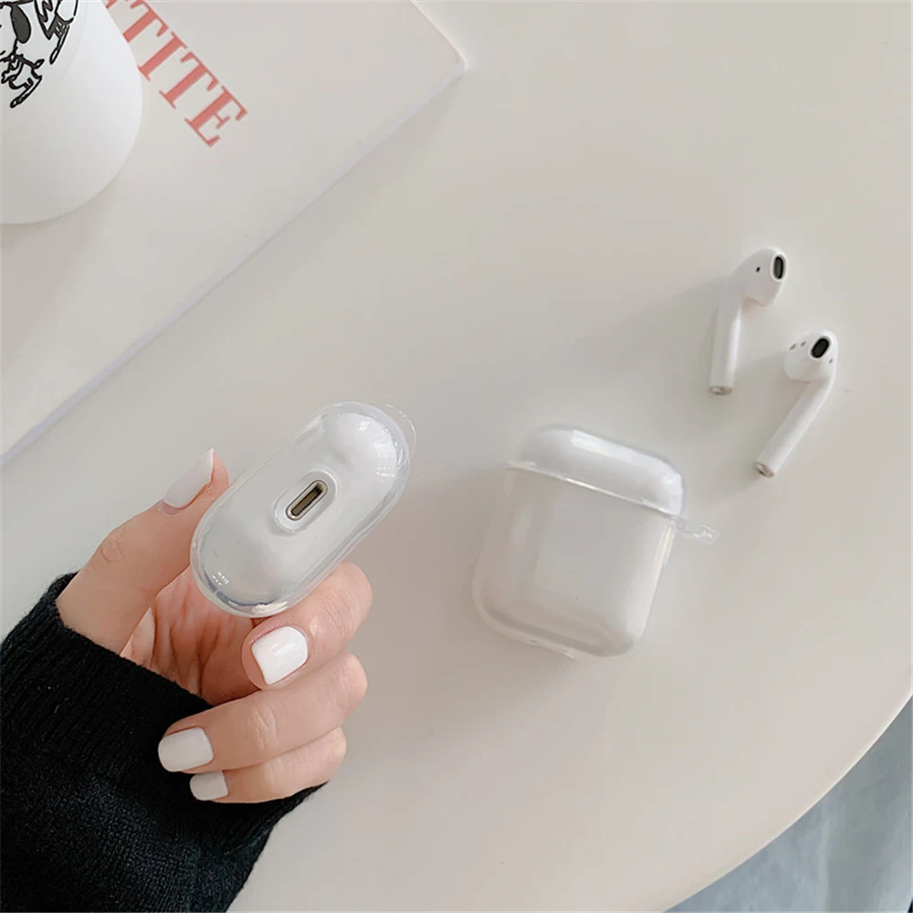 Мягкий прозрачный чехол для беспроводных наушников Airpods 2 защитный Bluetooth ЗАЩИТА
