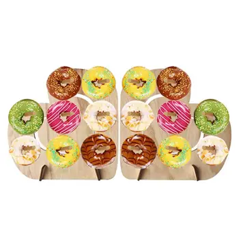 

2pcs Wooden Donuts Display Stand DIY Dessert Rack Kids Birthday Party Baby Shower Wedding Decoration