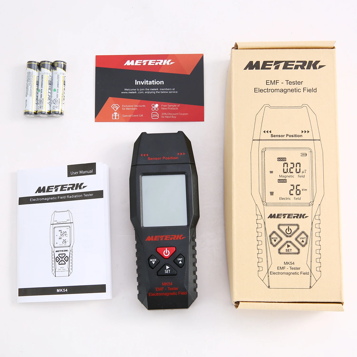 Meterk mk54 emf testador handheld mini digital