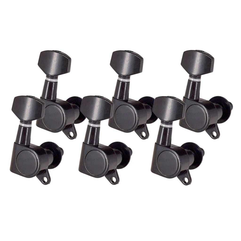 6R 6 Pcs Guitar String Tuning Pegs Tuner Machine Heads Knobs Tuning Keys for Acoustic or Electric Guitar, Black