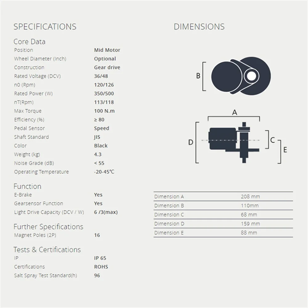 Mid-drive Motor eBike Conversion Kit DPC18 Bafang
