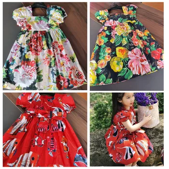 

In Stock ZMHYAOKE-DG 2020 Summer Kids Dresses for Girls Dress Elegant Party Flowers Thanksgiving Little Girls Dresses