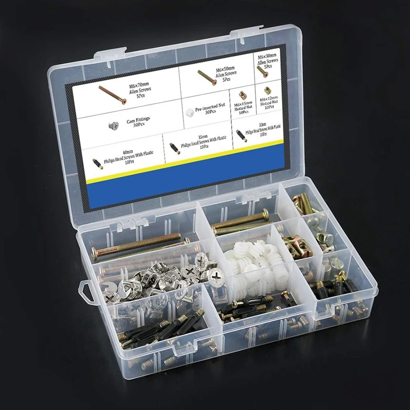 125Pcs 3-In-1 Furniture Connecting Hardware Set for Crib, Wardrobe Splicing, Cabinet Drawer