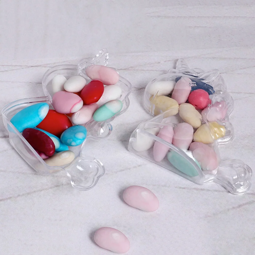 12 pcs Candy Boxes Transparent Plastic Unicorn Shape Sugar Containers Party Supplies Candy Holder for Birthday Baby Shower