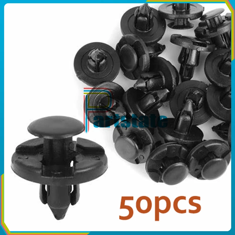 50pcs High Quality Push Type Retainer Bumper Clips 8mm Fender Liner