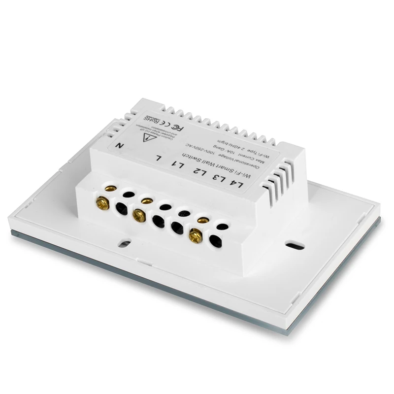 Сенсорный выключатель, светильник США, wifi сеть+ мобильное приложение Smart control, 2 банды AC110-220V, роскошная панель из закаленного стекла, прерыватель