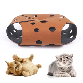 

New Arrival Funny Folding Cat Tunnel Interactive Felt Wool For Pets Training Tunnel Toy Cat Rabbit Animal Play Tunnel