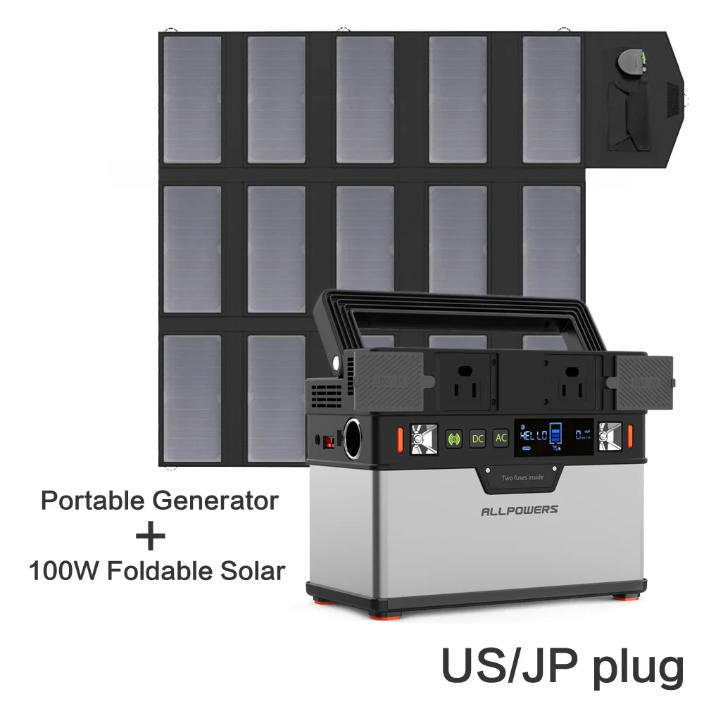US plug with solar Все power S power Bank 372Wh Резервное копирование ИБП power портативный генератор 100500 мАч блок электростанции с 100 Вт солнечной панелью зарядное устройство для кемпинга вождения путешествия Парусная камера - Цвет: US plug with solar