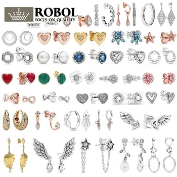 

PDE ED 05 925 Sterling Silver Fashion Elegant Earrings with Original Logo Ladies and Girls Jewelry Gift Wedding Ball Jewelry