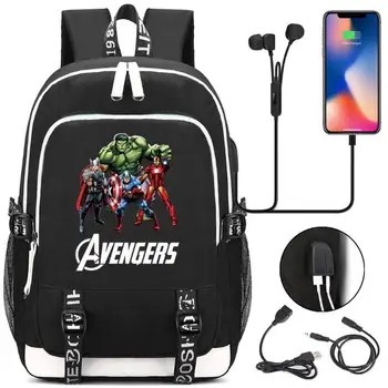 

Disney School Bags For Boy Girl Teenagers Backpack Bookbag Avengers USB Charging Large Capacity Middle High School Backpacks