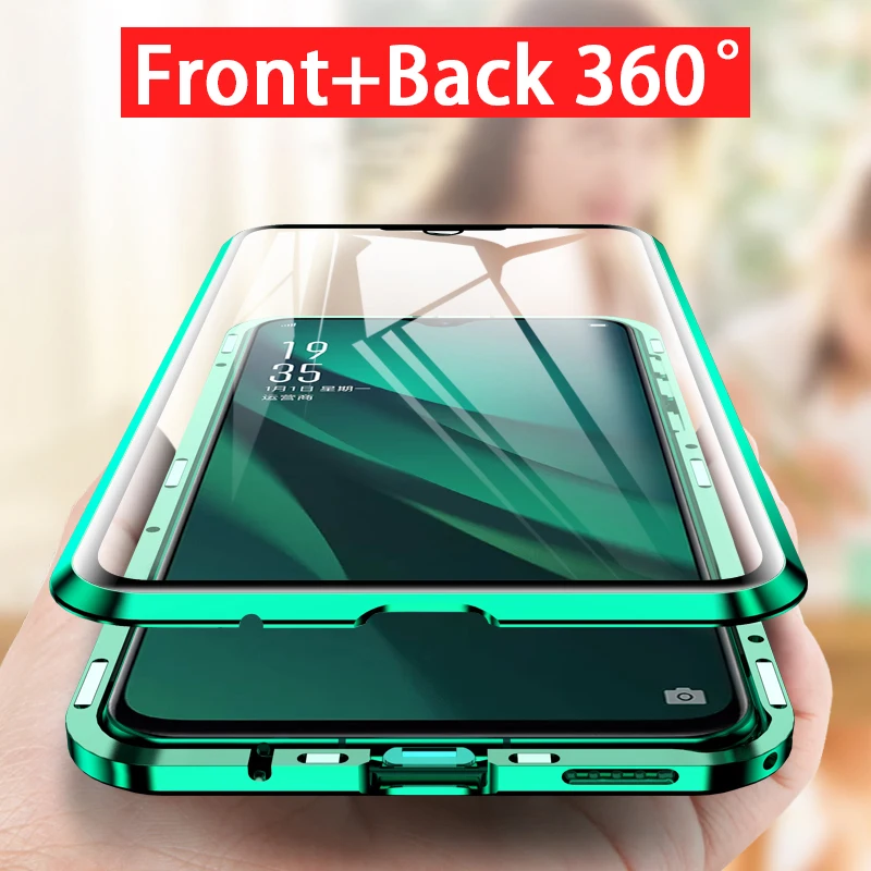 360 Cover Double side Tempered Glass Magnetic Metal Case for vivo Y20 y20i  y20 i y 20i 2020 Explosion proof Cover Funda Shell - AliExpress