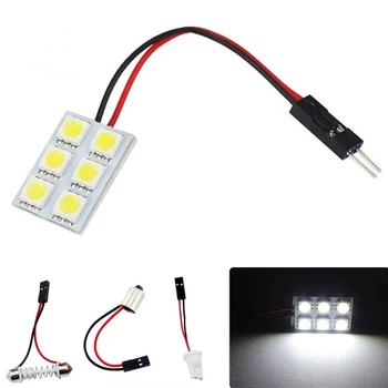

Car Reading Light 5050 6smd Board Light T10 Double Ba9s Tip Ba9s Led Roof Light Back-up Light