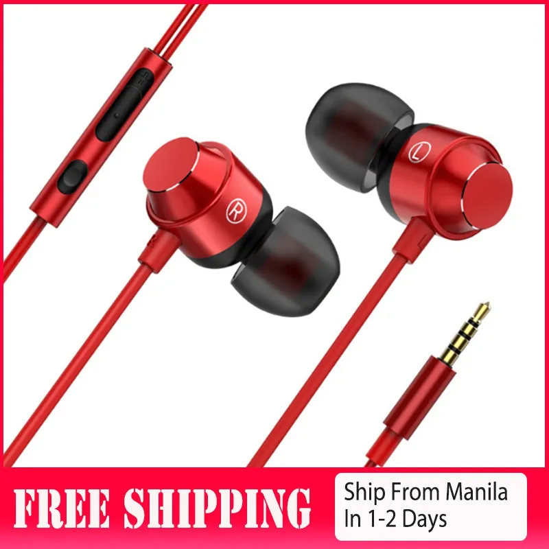 

New Portable Metal Wired In-ear Sport Portable Durable Practical Universal With Microphone Wired Earphones For Samsung Huawei