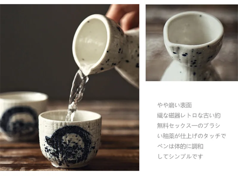 KINGLANG японский HENGFENG стиль ручная роспись Керамическая маленькая бутылка для сакэ кувшин вино белое вино бутылка