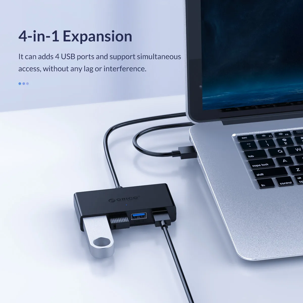 ORICO USB HUB 4 Port USB 3.0 Splitter With Micro USB Power Port Multiple High Speed OTG Adapter for Computer Laptop Accessories