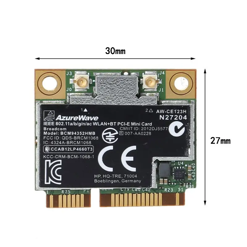 BCM94352HMB 802.11ac 867 Мбит/с беспроводной AC WLAN Половина Mini PCI-E WiFi карта адаптер X3UB