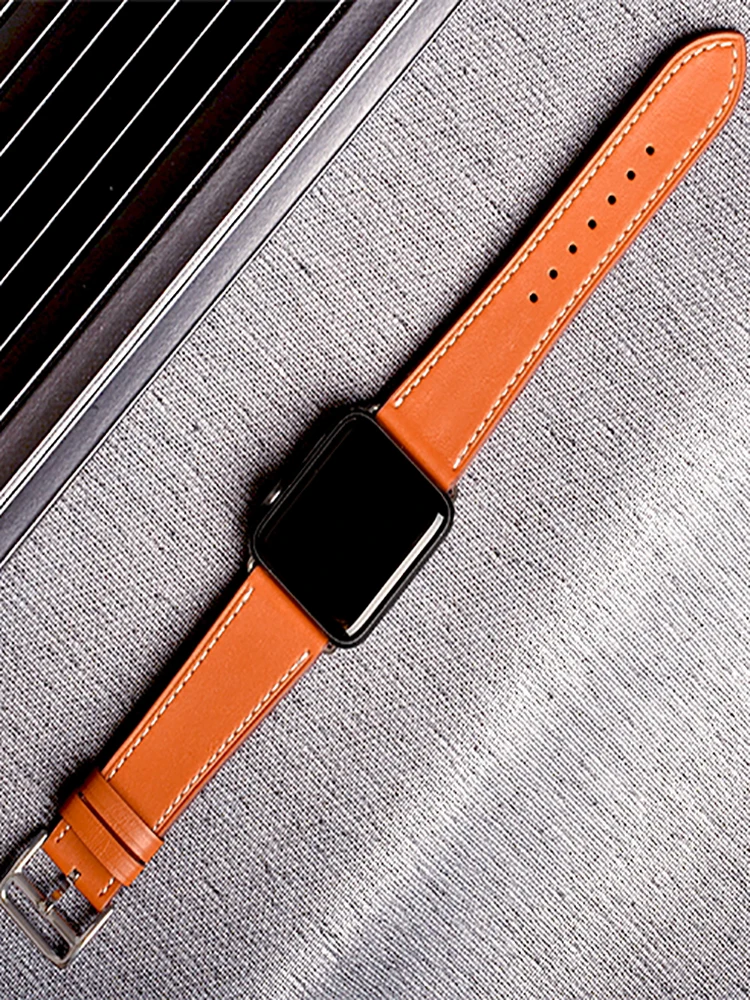 [Акция] ремешок из натуральной кожи для apple watch series 5 4 3 2 1 iwatch полосы 38 40 мм 42 44 мм ремень для мужчин и женщин