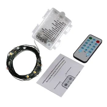 

3Aa Led Light String Four Lines Remote Control 10M100Leds Copper Wire Lamp Rgb Decoration For Christmas Wedding Holiday