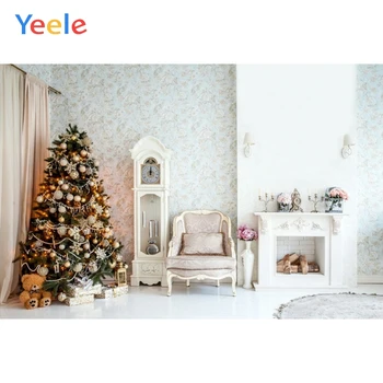

Yeele Christmas Backdrop Tree Clock Sofa Newborn Baby Photography Background For Photo Studio Photobooth Shoot Photophone Props