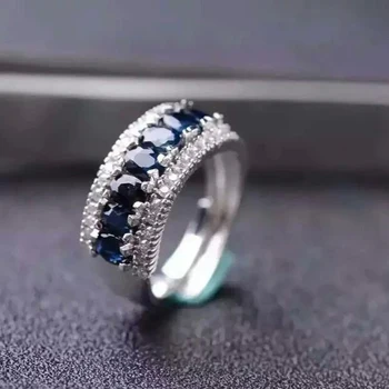 

SHILOVEM 925 SILVER STERLING NATURAL NATURAL SAPPHIRE RING FINE JEWELRY PARTY CUSTOMIZABLE TRENDY OPEN NEW 2018 J030401AGL