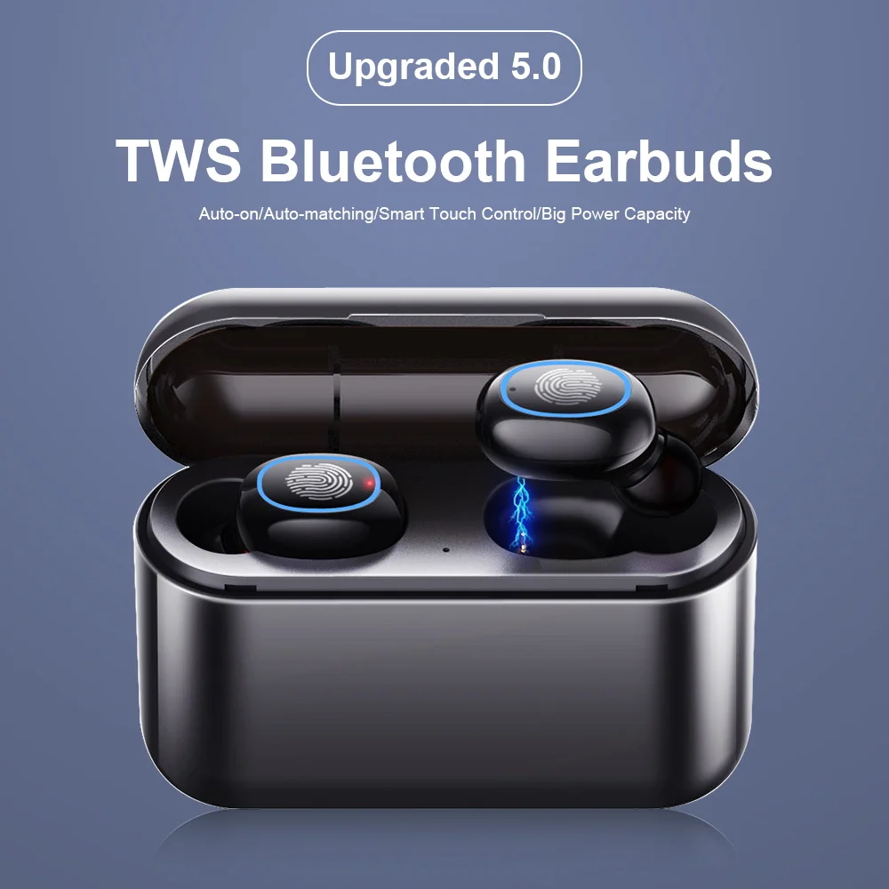 

Wireless Bluetooth Earphone with Microphone Sports Waterproof Wireless Headphones Headsets Touch Control Music Earbuds For Phone