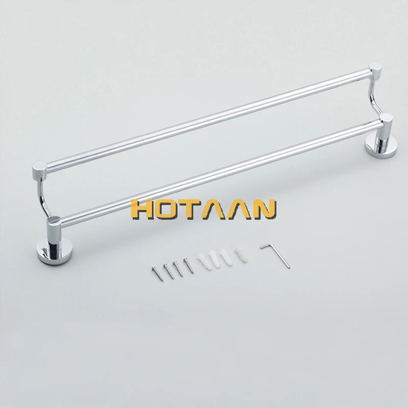 Chrome Finish Stainless Steel Bathroom Accessory Double Towel Bar Towel Rail Holder 60cm YT-10998