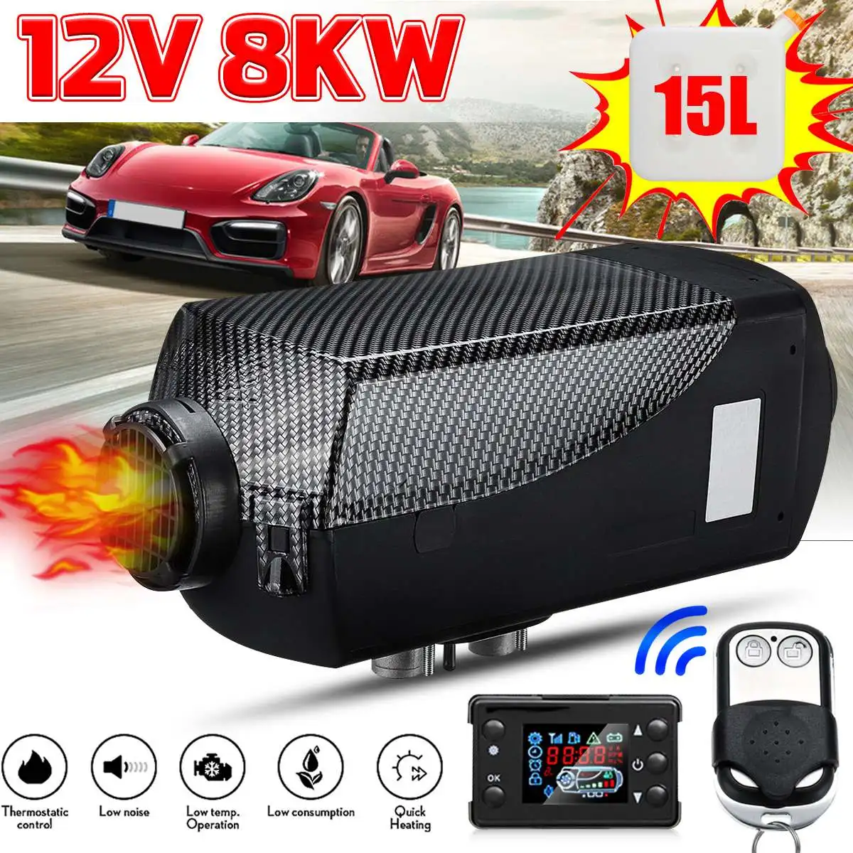 Car Heater 8KW 12V 24V Air Diesel Heater Parking Heater With Remote Control LCD Monitor for RV, Motorhome Trailer, Trucks, Boats ► Photo 2/6