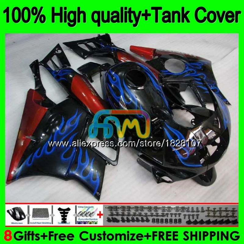 Комплект+ майка для HONDA CBR 600F2 1991 1992 1993 1994 1BS. 94 CBR600FS CBR 600 FS CBR600 F2 Синий Пламя CBR600F2 91 92 93 94 обтекатель - Цвет: No. 1