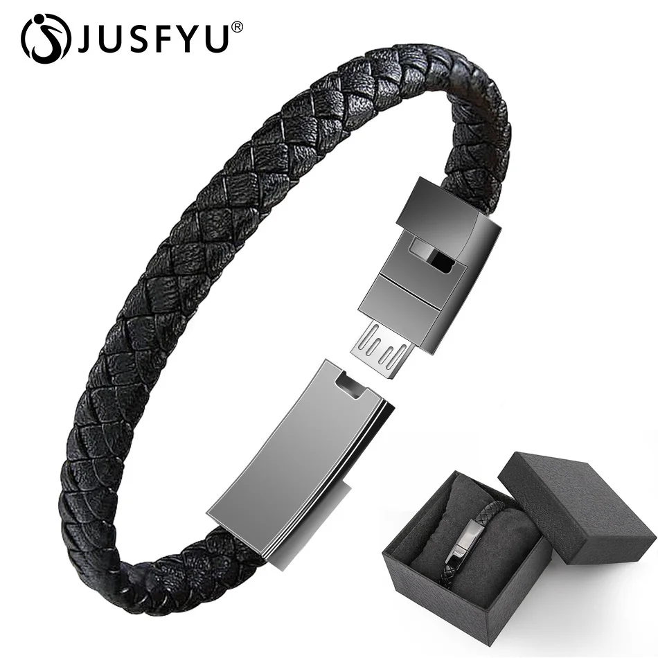 Hot Real Leather Mini Micro Usb Bracelet Charger Data Charging Cable Sync Cord For Iphone 6 6s