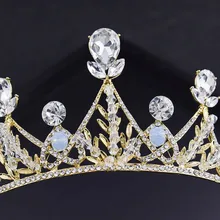 Свадебный головной убор высшего класса с кристаллами в европейском стиле золотого цвета для невесты, Ретро Корона, аксессуары для волос, украшение для дня рождения, вечеринки, свадьбы