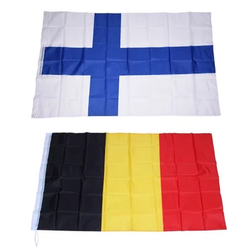 

Country National Flag 5Ft x 3Ft - Finland & Belgium National Flag 5Ft x 3Ft