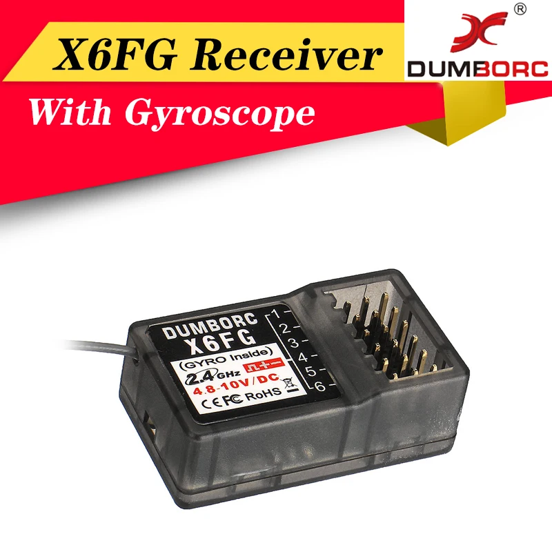 DUMBORC X6F/X6FG 2,4G 6CH радиоуправляемая система приемник для Domborc RC лодка передатчик X6 передатчик RC автомобиль - Цвет: X6FG withGyro
