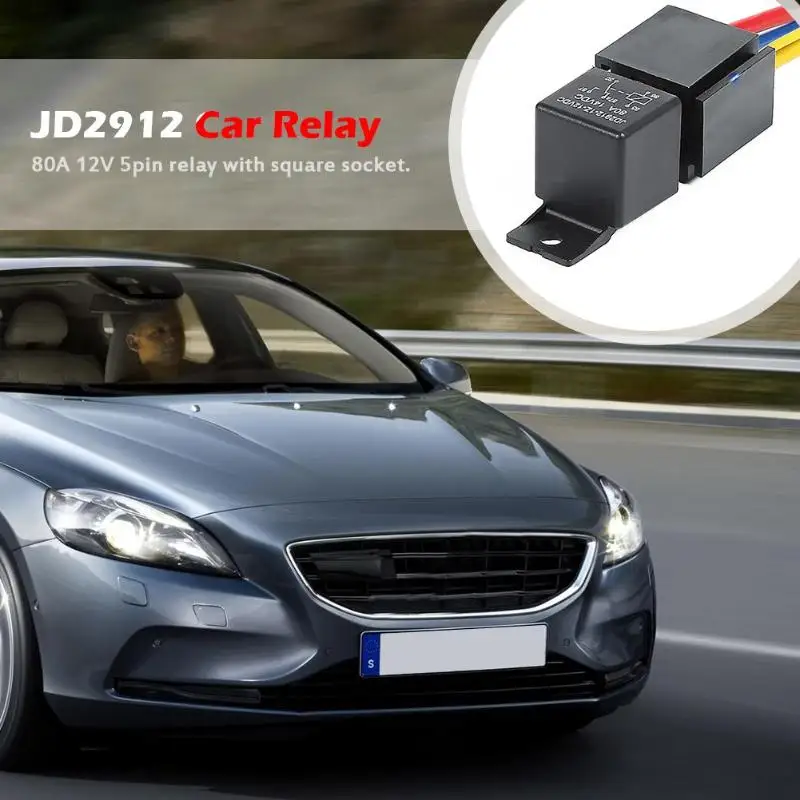 JD2912 реле автомобильное 12V DC 80A 5 Pin автомобильное реле Тип преобразования вводный Тип модификации с 5-проводной розеткой Универсальный