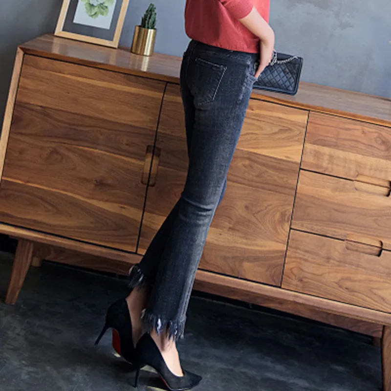 2020 модные классические потертые джинсы для женщин с высокой талией настоящие