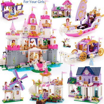 

Princess Castle Carriage Building Block Brick Toys For Children Gifts Compatible With Friends Legolyed Girl Princess Castle Toy