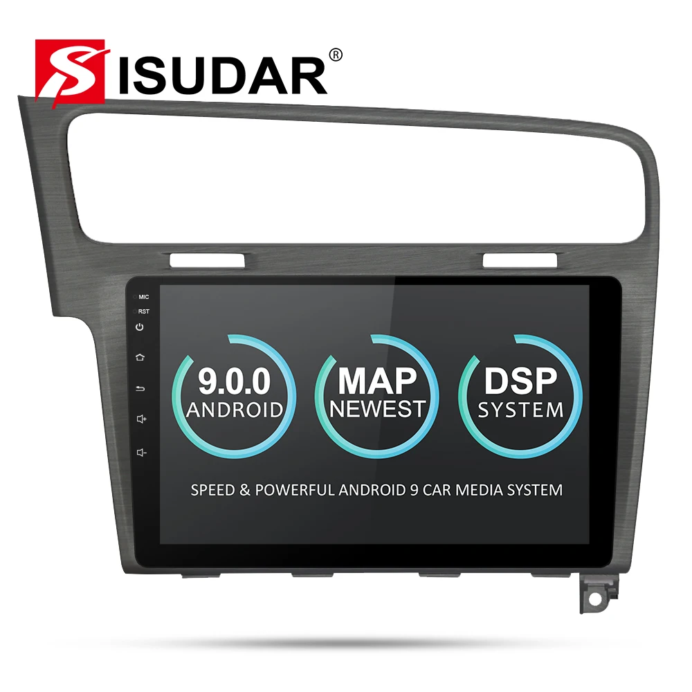 Isudar автомобильный мультимедийный плеер 1 Din DVD Automotivo Android 9 для VW/Volkswagen/Golf 7 радио gps четырехъядерный ОЗУ 2 Гб ПЗУ 16 Гб DVR FM