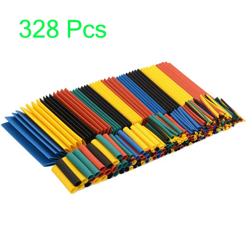 328 pcs Shrink Tube Терм усадочная трубка для кабельной муфте Обёрточная бумага жгут проводов огнестойкий термоусадочные трубки 127/164/328/530/1060 шт - Цвет: 328 pcs Shrink Tube